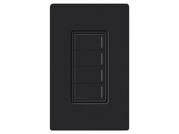 Botonera Lutron Sunnata de 4 Escenas para Radio RA3. Color Negro.
