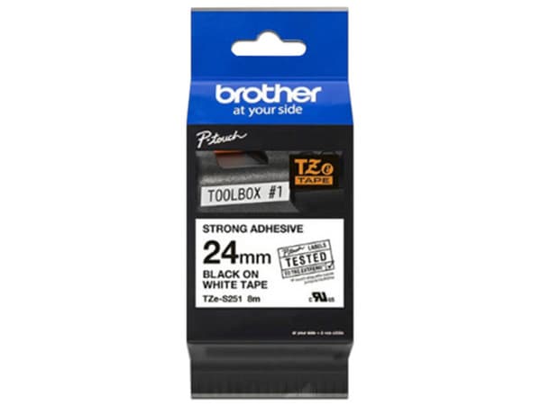 Cinta de Impresión Brother Negra, 24mm, Modelo: TZES251G