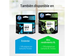Cartucho de tinta HP 664XL Tricolor Original (F6V30AL). - imagen 3