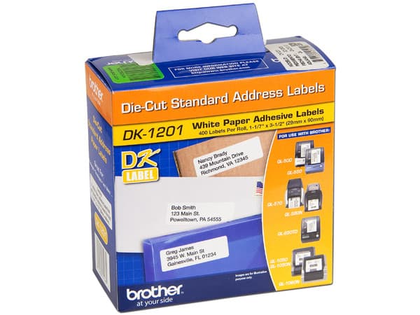 Etiqueta Blanca Adhesiva Pre-cortada Brother DK1201  