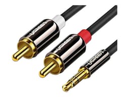 Cable de Audio UGREEN 60836, Jack 3.5mm a 2 Conectores RCA (M-M), 10m, Color Negro. - imagen 2