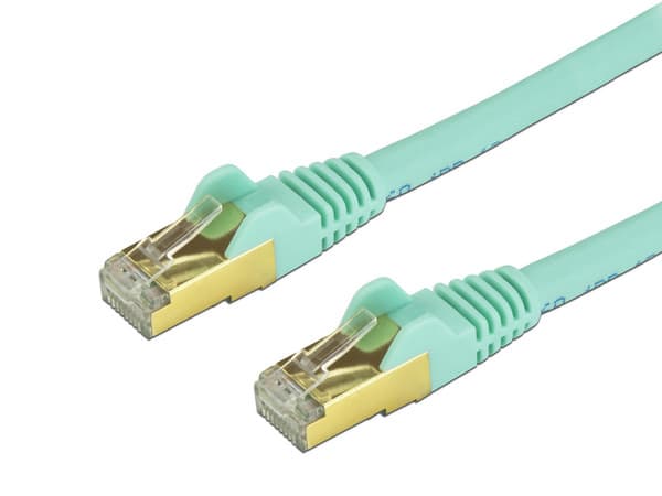 Cable Patch Cat6a RJ-45 Macho - RJ-45 Macho de 1.5m. Color Turquesa