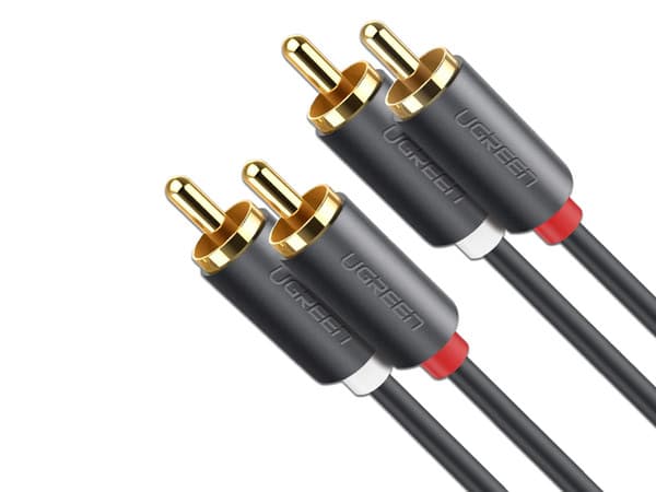 Cable de Audio 2 RCA Macho a 2 RCA Macho UGREEN, 5m, color negro.
