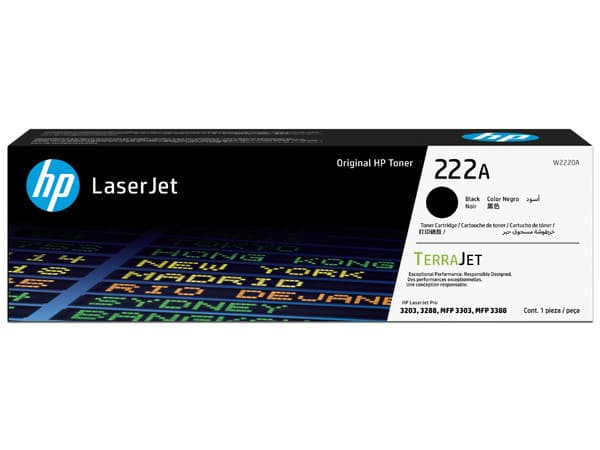 Toner HP 222A W2220A negro para Laserjet Pro MFP 3303 / MFP 3388 (1 300 paginas) 