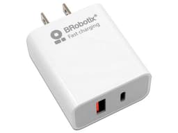 Cargador de Pared BRobotix Dual, 1 Puerto USB-A y USB-C, 18W, Carga rápida. Color Blanco. - imagen 1
