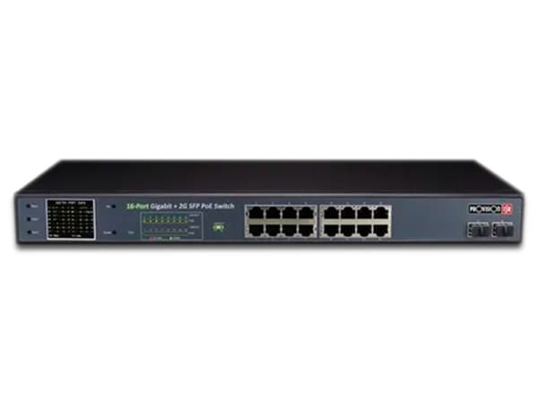 Switch no Administrable Provision-ISR PoES-16250GCL+2SFP  de 16 puertos 10/100/1000 Mbps, PoE.