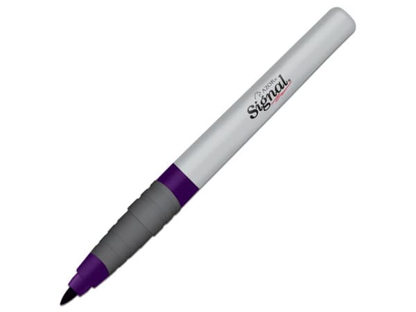 Paquete de Marcadores Permanentes Azor Signal, Punto Fino, 12 piezas, Color Violeta.