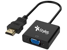 Cable Convertidor Stylos de HDMI Macho a VGA Hembra, incluye cable 3.5mm (M-M). - imagen 1