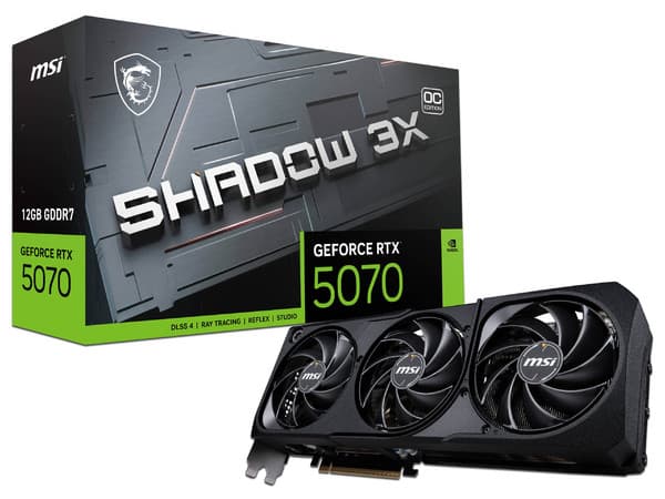 Tarjeta de Video NVIDIA GeForce RTX 5070 MSI Shadow 3X OC, 12GB GDDR7, 1xHDMI, 3xDisplayPort, PCI Express 5.0