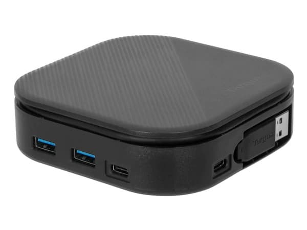 Docking Station Targus Universal Dual HD, con replicador de Puertos USB Tipo C, USB Tipo-A, RJ45. Color Negro.