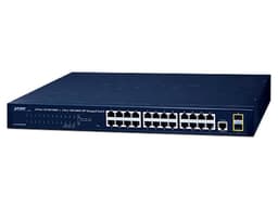 Switch Conmutador de Red Gigabit Ethernet Planet con 24 Puertos RJ-45 y 2 Puertos SFP, 1U. - imagen 1