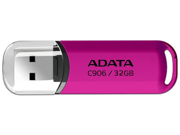Unidad Flash USB ADATA C906 de 32GB, 2.0, Color Rosa.