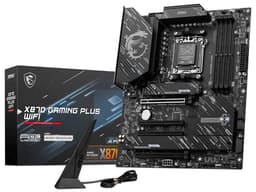 T. Madre MSI X870 GAMING PLUS WIFI: Chipset AMD X870, Soporta: Procesadores AMD Serie 9000, 8000 y 7000, Socket AM5, Memoria: DDR5 8200/5600(OC)/4800MHz, 256GB Max, Integrado: Wi-Fi 7, USB, M.2, ATX, Ptos: 1xPCIE5.0x16. - imagen 1