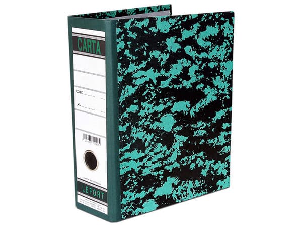 Registrador Lefort 0001 Clásico Tamaño Carta con diseño marmoleado sin índice.