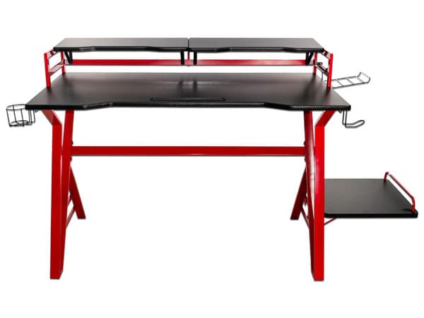 Escritorio Gamer Naceb NA-0646 para fibra de carbono. Color Rojo.