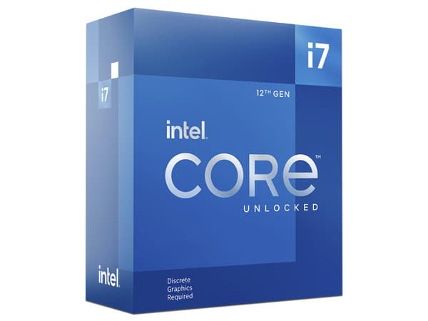 Procesador Intel Core i7-12700KF de Doceava Generación, 3.6 GHz (hasta 5.0 GHz) Socket 1700, Caché 25 MB, 12 núcleos, No incluye disipador y gráficos integrados.