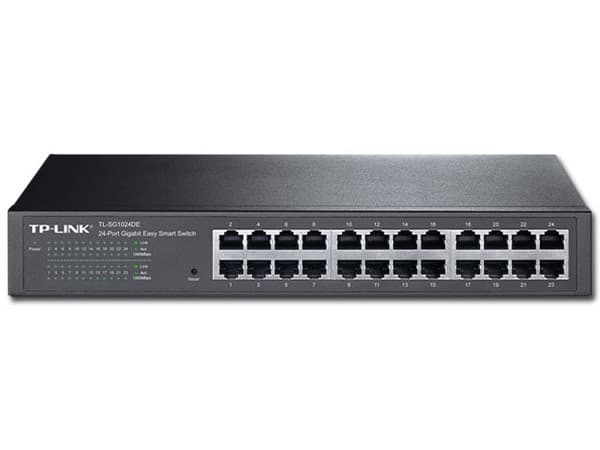 Switch Easy Smart Gigabit TP-LINK TL-SG1024DE de 24 puertos 10/100/1000 Mbps.