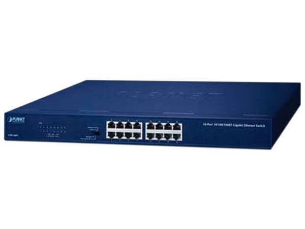 Switch Planet Technology GSW-1601 Gigabit Ethernet , con 16 Puertos 10/100/1000Mbps . No administrable