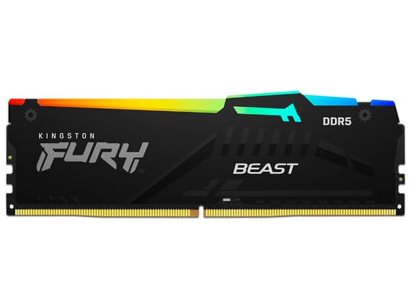 Memoria DIMM Kingston Beast RGB, DDR5 PC5-44800 (5600MHz), CL40, 32GB.