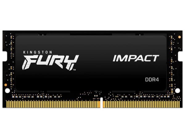 Memoria Kingston SODIMM Fury Impact Black DDR4 PC4-25600 (3200MHz), CL20, 32GB.