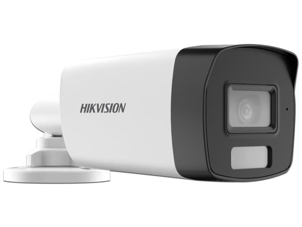 Cámara IP Tipo Bala Hikvision DS-2CE17K0T-LFS de 3MP (2960 x 1665), Luz Blanca hasta 40m, IP67, Color Blanco.