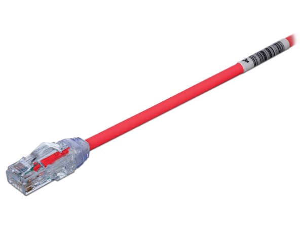Cable de Parcheo Panduit UTP28X3RD, UTP Cat6A, RJ-45, Calibre 28AWG, 90cm. Color Rojo.