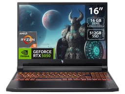 Laptop Gamer Acer Nitro V16: CPU AMD Ryzen 5 240 (hasta 5.0 GHz), Memoria de 16GB DDR5, SSD de 512GB, Pantalla de 16" LED WUXGA (1920 x 1200), 180Hz, Video NVIDIA GeForce RTX 5050 8GB, S.O. Windows 11 Home, Teclado Retroiluminado en Inglés. - imagen 1