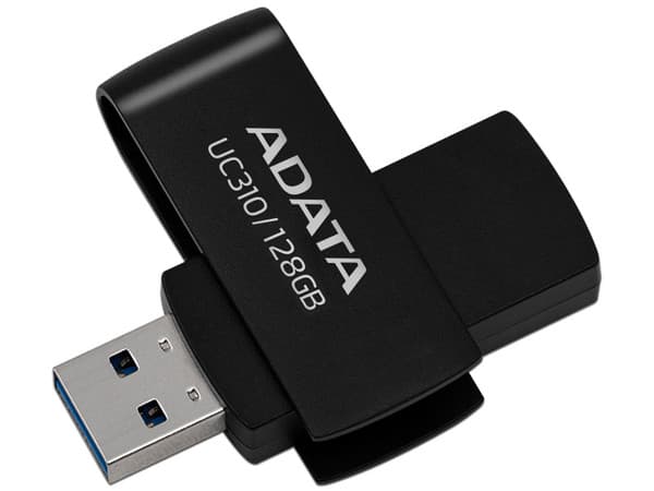 Unidad Flash USB 3.2 Gen 1 Adata UC310 de 128GB. Color Negro.