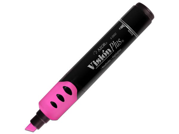 Marcador Azor 2600RS Visión Plus, 12 Piezas. Color Rosa Fluorescente.