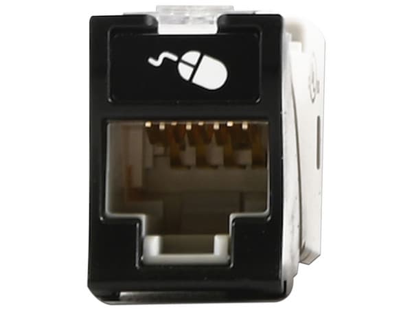 Jack Siemon U6-H01NS UltraMAX Cat6, UTP, Montaje híbrido en placa de pared. Color Negro.