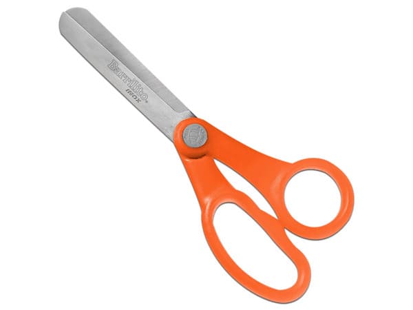 Tijera Escolar Barrilito B60, Acero Inoxidable, Color Naranja.