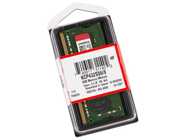 Memoria SODIMM Kingston DDR4 PC4-25600 (3200MHz), CL22, 8GB.