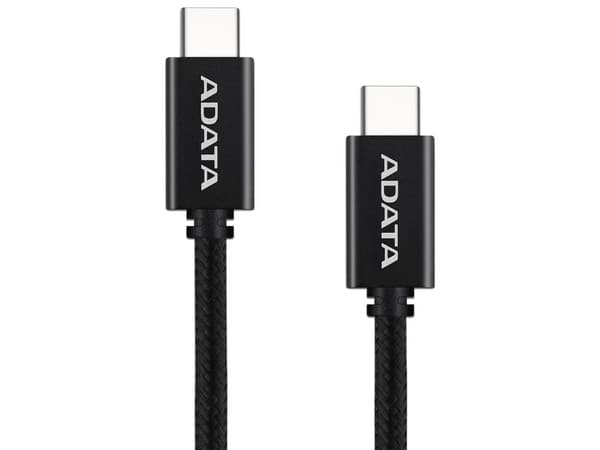 Cable USB ADATA CACC-200PN-BK, USB Tipo C a USB Tipo C (M-M), 2m, Color Negro.