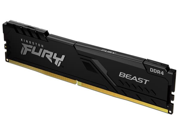 Memoria DIMM Kingston Fury Beast, DDR4 PC4-25600 (3200MHz), CL16, 16GB.