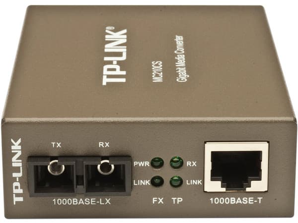 Convertidor de medios TP-Link MC210CS, conector de fibra SC a RJ-45, hasta 15Km.