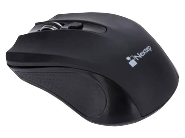 Mouse Óptico Inalámbrico Nextep, 1600 DPI, Bluetooth. Color Negro.