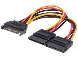 Adaptador divisor Manhattan de SATA (M) a 2 x SATA (H), 15cm. - imagen 1