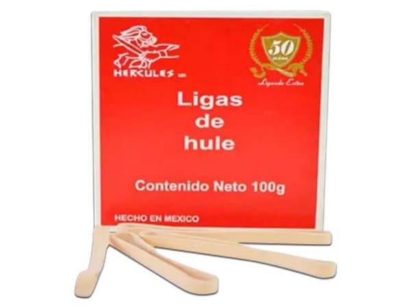 Ligas Hercules LHN18, Bolsa de 100g, Color Café.