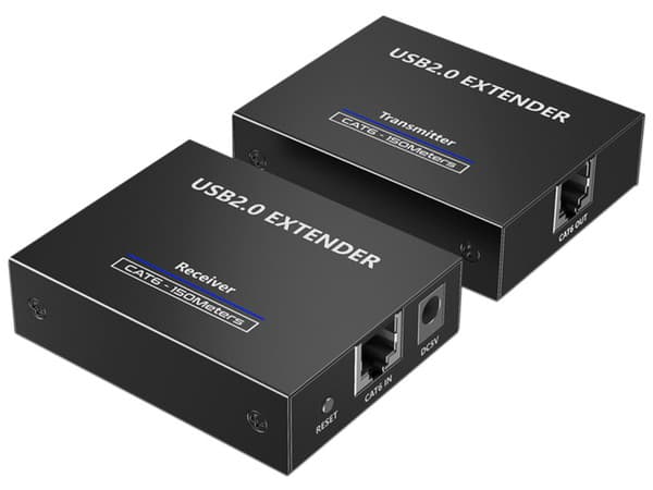 Kit Extensor USB 2.0 Epcom T150USB de 4 puertos para distancias de hasta 150m, ideal para Cámaras WEB, Impresoras, Escáner, Memorias, Mouse, etc.