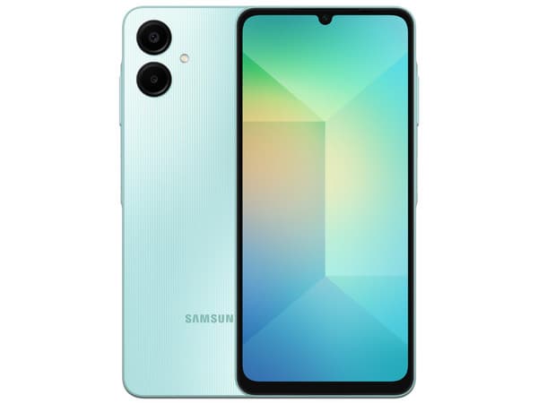 Smartphone Samsung Galaxy A06: Procesador Octa Core (2.0 GHz), Memoria RAM de 4GB, Almacenamiento de 128GB, Pantalla LED Multi Touch de 6.7" HD+, Bluetooth 5.3, Wi-Fi 5, Cámara principal de 50MP, Android 14. Color Verde.