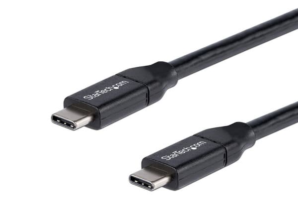 Cable de carga de USB-C (macho) a USB-C (macho), 1m. Color negro.
