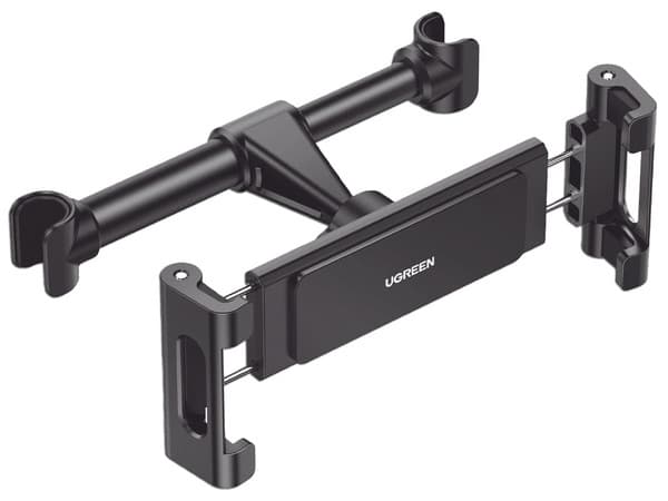 Soporte de celular para reposacabezas de automóvil Ugreen, Rotación de 360 grados, color negro.
