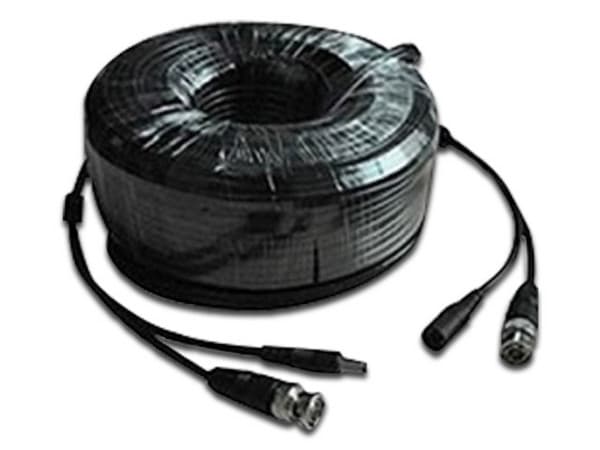 Cable siamés Meriva MVA-HDCB18 con 1 conector de energía (M-H) 1 2 conector BNC de 18m. Color Negro.