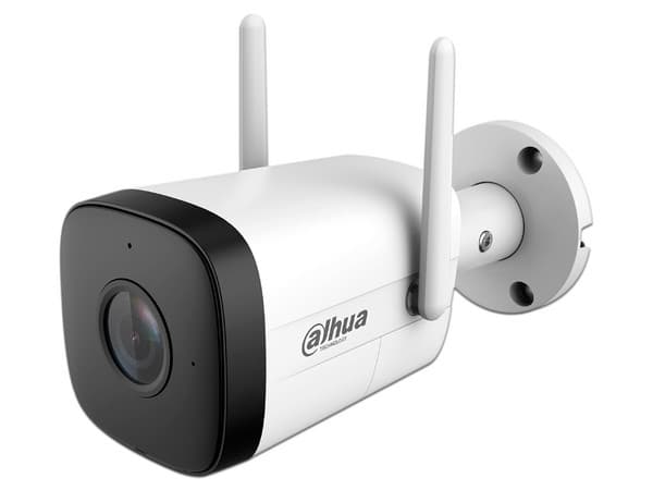 Camara de Vigilancia IP Tipo Bala Dahua DH-IPC-HFW1230DT-STW de 2MP (1920 x 1080), IR Hasta 30m, Micrófono y Altavoz, Color Blanco.