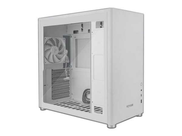 Gabinete Gamer Yeyian Hussar Plus, Mid-Tower, ATX, (sin fuente de poder). Color Blanco.