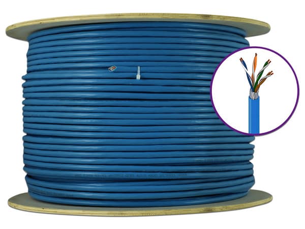 Bobina de Cable Enson 12264L305, Cat6A UTP, 23 AWG, 305m, Color Azul.