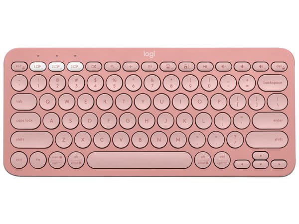 Teclado Inalambrico Compacto Logitech PEBBLE KEYS 2 K380S, Bluetooth. Color Rosa. (Versión en Inglés)