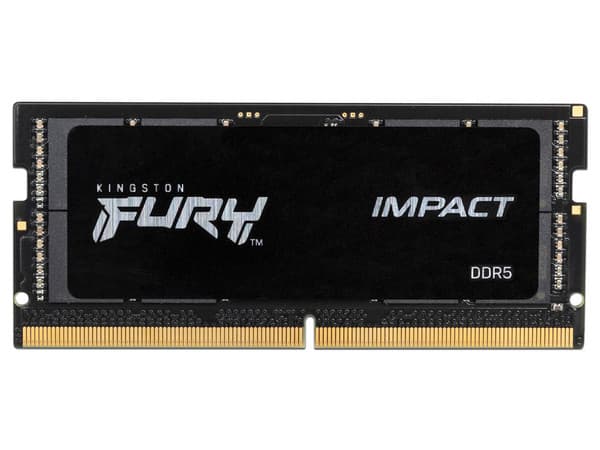 Memoria SODIMM Kingston FURY Impact, DDR5 PC5-44800 (5600MHz), Non-ECC, CL40, 16GB, Color Negro.
