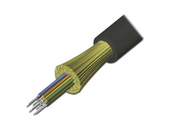 Cable de Fibra Óptica SIEMON de 12 hilos, Interior/Exterior, Tight Buffer, No Conductiva (Dielectrica), Plenum, Monomodo OS2, 1m.